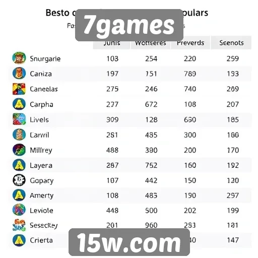 Desempenho dos jogos mais populares no 7games
